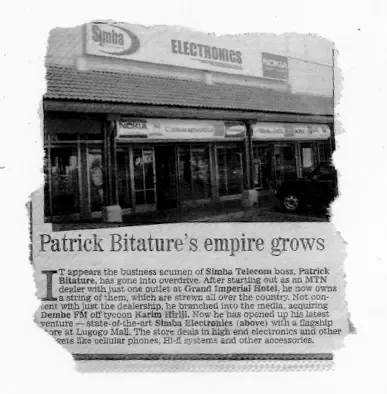 Patrick Bitature's telecom and electronics business featured in the Ugandan press
